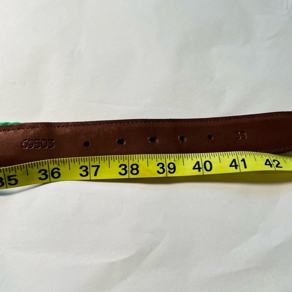 Torino Men's Pink Knit Woven Stretch Belt Sz 38 69503 USA Italian Leather GOLF - Picture 7 of 9